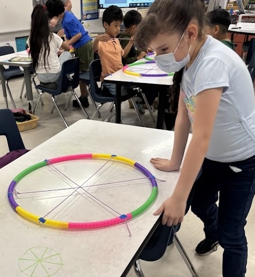 2nd grade student making fractions