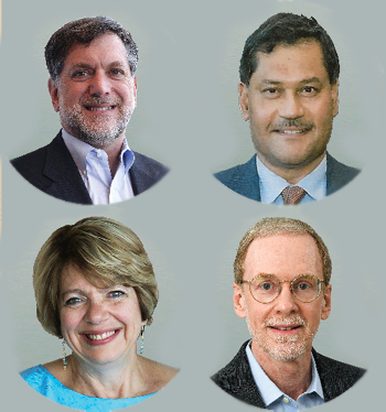 Headshots of Jeremy Roschelle, Gautam Biswas, Cindy Hmelo-Silver, and James Lester