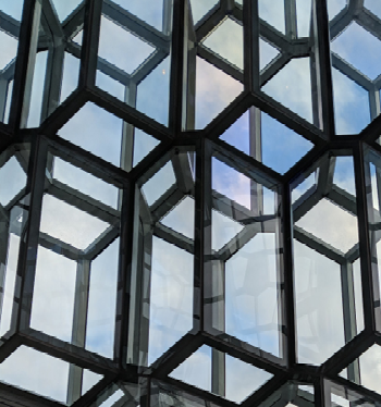 An image of a building's geometric shapes